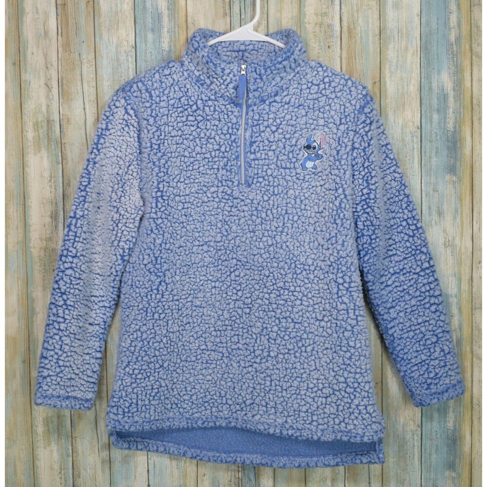 Disney Lilo & Stitch Women's Size S (4/6) Sherpa Pullover Sweater Jacket